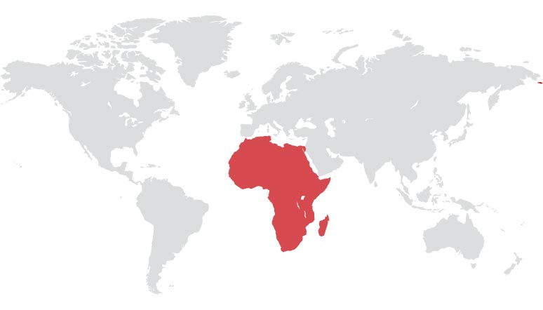 Africa region highlighted on map
