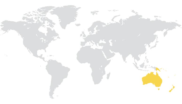 oceania region highlighted on map